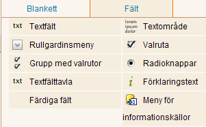 1.4 Skapande av en ny blankett En ny blankett skapas genom att man klickar på fliken Ny blankett på hemsidan.