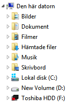En bra mappstruktur är viktigt Stark rekommendation: Använd de fördefinierade mapparna Bilder, Dokument, Musik och Filmer. Under dessa mappar kan/bör du skapa dina egna mappar.