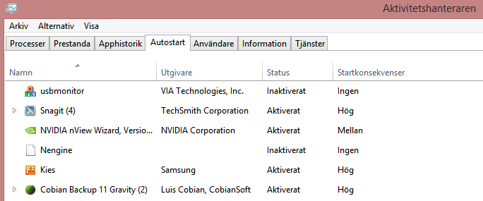 Autostart (program som startas vid uppstart av datorn) Windows 8 1.