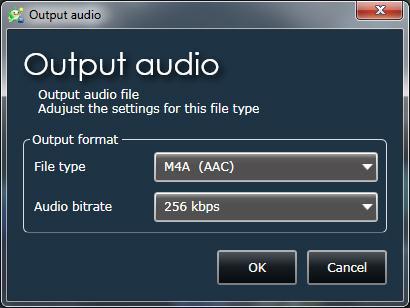 6. Utdata videor och bilder! Utdata ljudfil Detta kommer att utdata en ljudfil. Du kan använda detta för att ljudet från en video eller ändra formatet för en ljudfil.