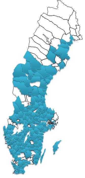 12 (46) 2.1 Antal samordningsförbund Figur 1 Samordningsförbundens spridning Vid utgången av 2014 fanns det 85 samordningsförbund i landet.