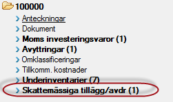 gjorda direktavdrag) behandlas som tillägg och belopp som ska minska det skattemässiga värdet i förhållande till