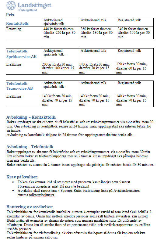 Vårdval Östergötland Regelbok för vårdval