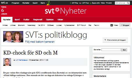 Figur 2.5 SVTs politikblogg på svt.