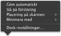 Anpassa Dock Du bör anpassa Dock till dina behov, så att den endast innehåller de objekt som du har glädje och nytta av.
