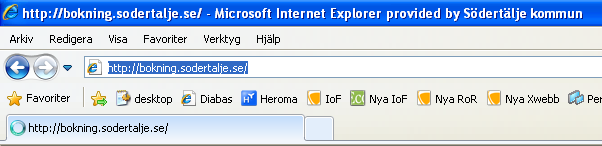 Hitta lokalbokning på hemsidan För att komma till lokalbokningen på Södertälje kommuns hemsida skriver man in webb-adressen