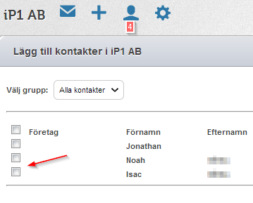 14 Kontaktgrupper 1. Här skriver du in gruppens namn, t.ex.