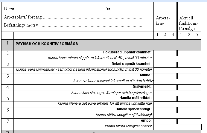 Exempel på frågor i KOF-intervjun som behandlar