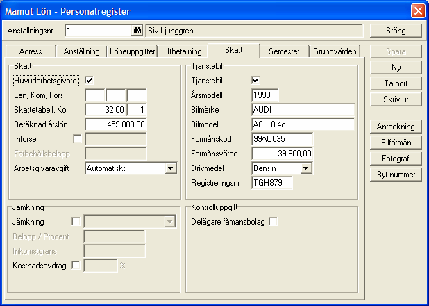 Kontrolluppgifter Kontrolluppgift ska lämnas enligt lagen om självdeklarationer och kontrolluppgifter.