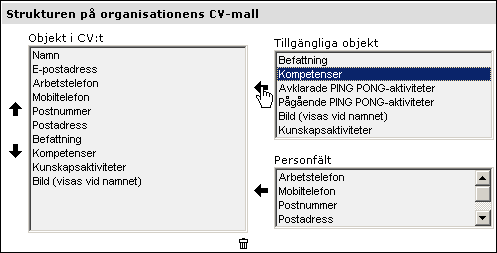 Sida 146/222 Rubrik och logotyp Här kan du sätta en rubrik på CV-mallen och lägga upp en logotyp. Rubrik: Här bestämmer du vilken rubrik som ska synas på CV:t.
