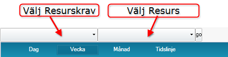 19.3 Kalendern I vyn Resursplanerings nedre del kan man visa kalendrar för de resurser som är kandidater till att få en arbetsorder tilldelad.