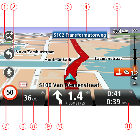 Körvyn Om Körvyn När din TomTom-navigeringsenhet startar för första gången visas Körvyn samt detaljerad information om din aktuella position.