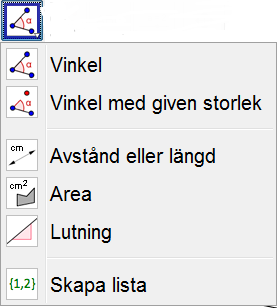 Mätverktyg - Area och omkrets Vi ska nu göra en konstruktion som kan vara användbar för att studera trianglar med samma area men olika omkrets. Öppna Nytt fönster (finns under Arkiv ).