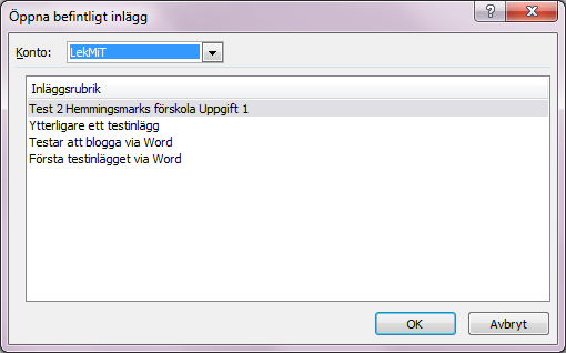 När det är klart dyker en gul textremsa upp överst på sidan som talar om att inlägget har publicerats. Då är ditt inlägg på plats på bloggen!