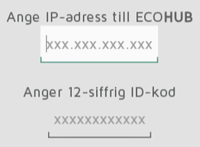 När appen och ECOHUB ansluts via ett lokalt nätverk, utbyter de automatiskt krypteringsnycklar.