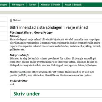 stöds av 100 individer skickas ett initiativ till aktuell nämnd Alla