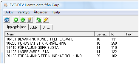 H Ä M T A D A T A F R Å N G A R P Om angett Läs endast rader, tar hämtning av layout hänsyn till detta är den kör rapporten. Ange eventuellt rubrik för varje kolumn och format på cellen.