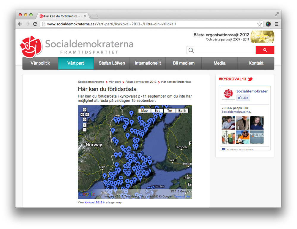 Förtidsröstningskartan http://www.