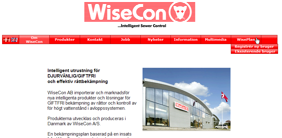WiseCon A/S Danmark Första registrering av användare och fälla Innan WiseTrap kan användas måste du registreras som användare och fällan aktiveras hos WiseCon. Registreringen görs online via Internet.