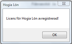 Avregistrera din licens vid datorbyte När du byter dator ska du avregistrera din licens hos Hogia, för att inte överskrida antal erhållna licenser som ert företag har avtalat. Gör enligt följande: 1.