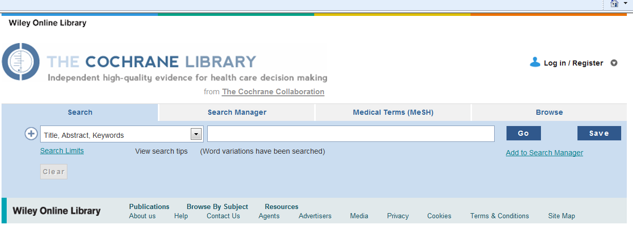 Exempel: Cochrane Acute Respiratory Infections Group Bronchitis Treatment Antibiotics Full Article Full (för pdf-format) För att återgå till träfflistan backa i webbläsaren Spara din sökning Du måste