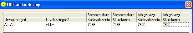 Verktyg Semesterrutiner Semesterskuld Utökad kontering för komptidsackumulatorer.