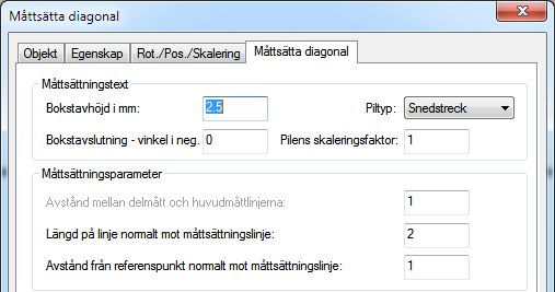 Måttsättning Måttsättning via punkter (dimparm.js) kan nu flyttas dynamiskt genom att trycka på cirkeln. Samma möjlighet för att rotera vinkeln. Detta är inte nödvändigt och stänga av/på längre.