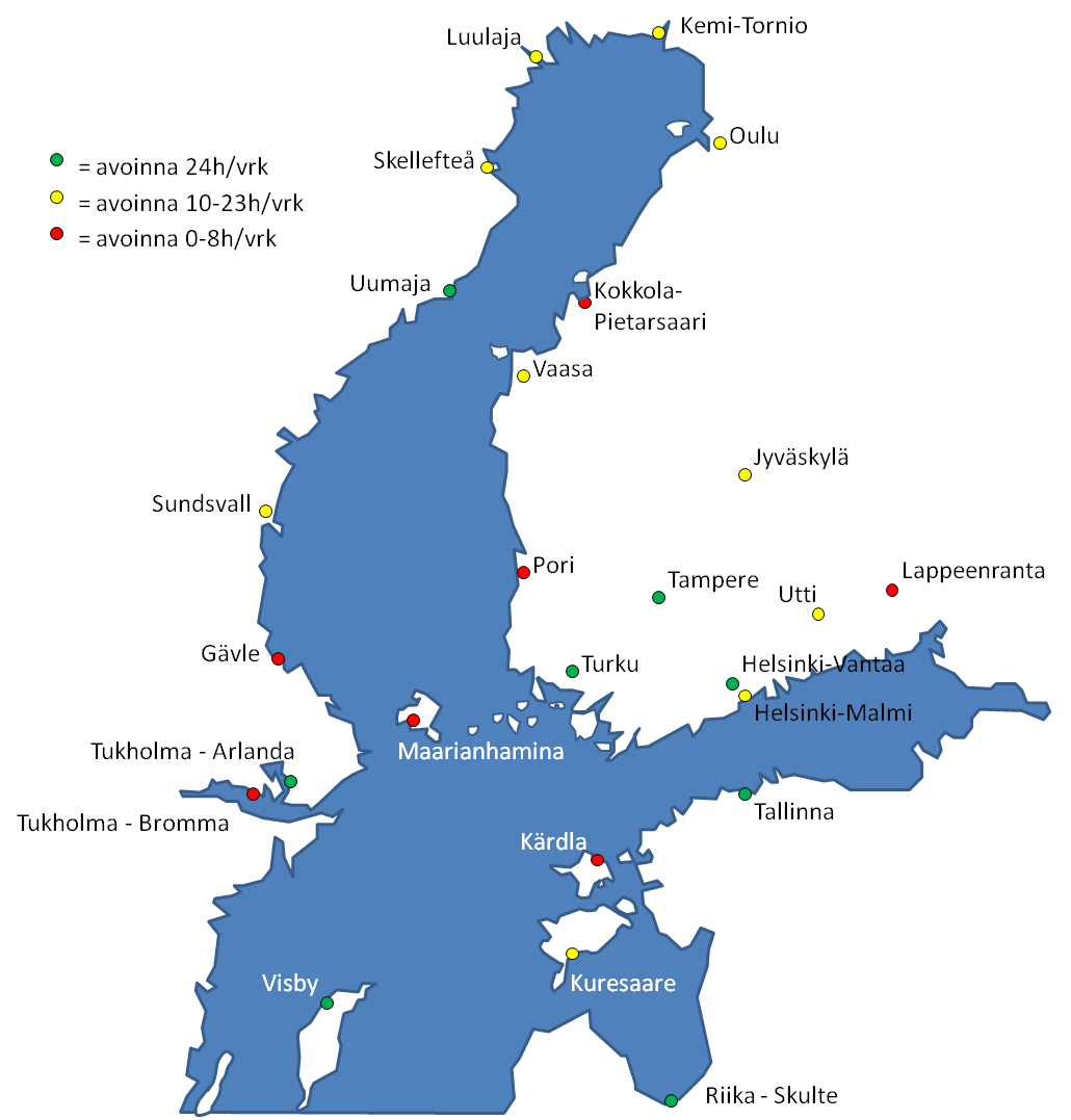 Version av den 19 november 2012 37 (45) - Skellefteå (16h/dygn, lör. 4 h, sön. 16h, ESNS) - Luleå Kallax (mån. lör. 18h/dygn, sön.