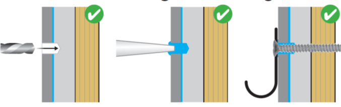 Sensorernas svagströmskabel skall förläggas i vp-rör i vägg eller en kanal så att de skyddas fysiskt samt att man kan komma åt att ta bort eller underhålla systemkomponenterna på ett enkelt sätt.