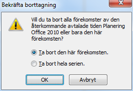 Ta bort bokningar Ta bort bokningar Radera en enstaka bokning Det finns många olika sätt att radera bokningar. Markera bokningen genom att klicka på den.