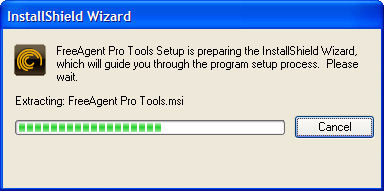 Installation av FreeAgent Tools och AutoBackup Programmen FreeAgent Tools och AutoBackup har hämtas till datorn och är klar för installation. Båda programmen installeras samtidigt.