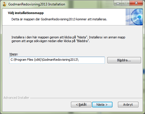 2). Licensinformation. Godkänn och klicka på Nästa > 3). Välj installationsmapp. Gör inga ändringar utan klicka bara på Nästa > 4).