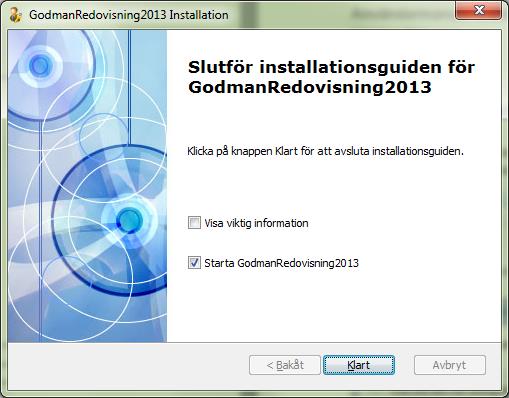 Installation via CD Sätt in cd skivan i din dator och installationen bör starta.