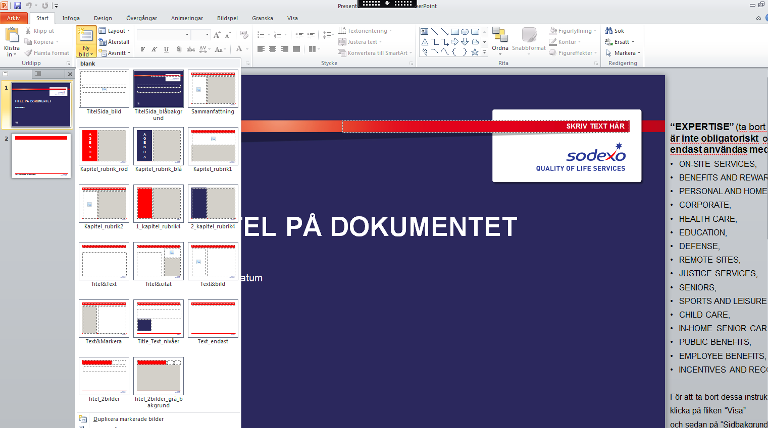 Nyheter i PowerPoint 2010 Nytt utseende Programfönstret i Office 2010 har ett nytt utseende. Likt Office 2003 är Arkiv tillbaka.