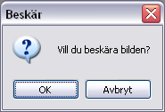 När du är nöjd så flytta in markören innanför beskärningsrutan så att den blir en sax. Klicka med vänster musknapp och följande ruta kommer upp.