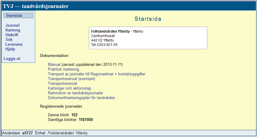 Behörighet och information För att kunna registrera tandvårdsjournaler måste man först kontakta Regionarkivet och ansöka om ett användarnamn med lösenord.