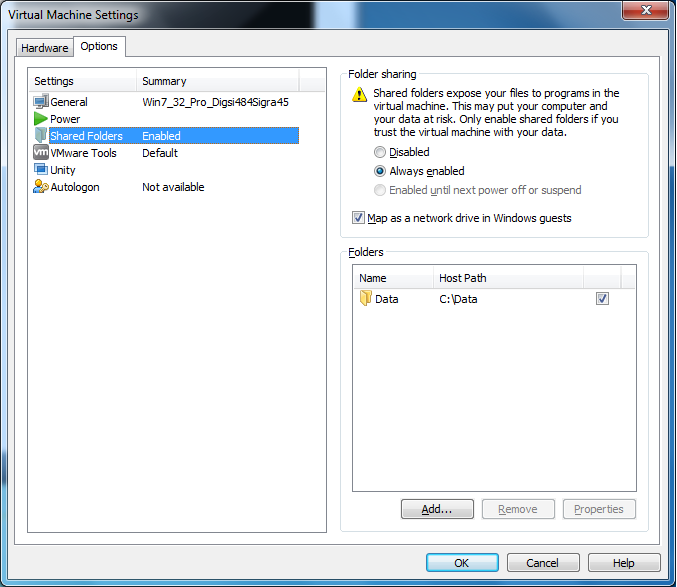 Den virtuella maskinens datasäkerhet är till största delen under kontroll tack vare härdning med hjälp av Group Policy.