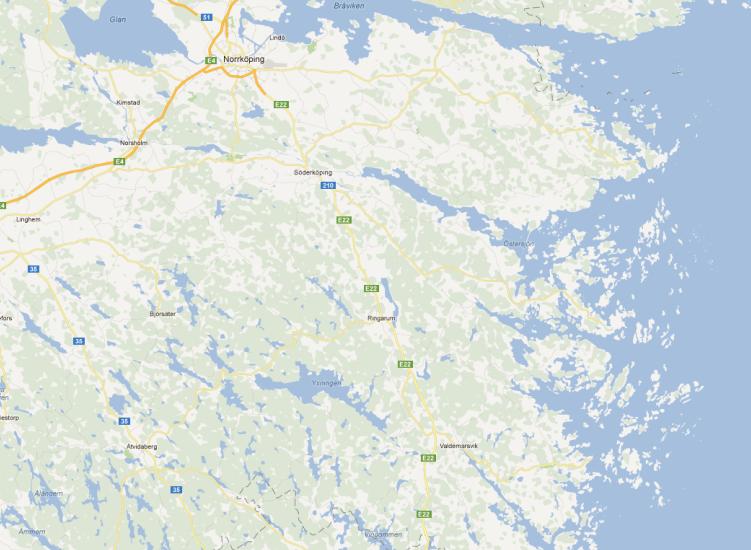 37(115) 1.9 Valdemarsvik-Söderköping-Norrköping 1.9.1 Allmänt och befintlig infrastruktur Valdemarsvik, via Söderköping, och Norrköping binds samman av väg E22. Norrköping Söderköping Valdemarsvik 1.