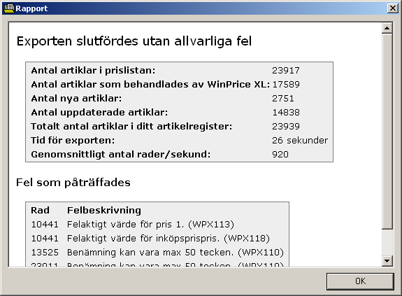 4. Dialogrutan Arbetar och fönstret Rapport Dialogrutan Arbetar visas under tiden en tidskrävande uppgift utförs.