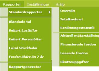 Funktioner Under Funktioner (tidigare Övrigt) finns samtliga övriga funktioner tillgängliga. Notera att Loggboksanteckningar, Kostnader och Sparade dokument finns här.