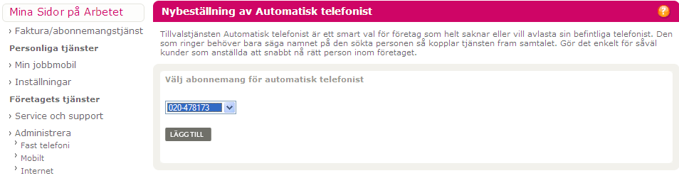 6 2 Läs det här innan du börjar 2.1 Förutsättningar För att kunna använda Automatisk telefonist behöver du någon av Telias nummertjänster (020, 077, Freephone eller Telia Lokalt Nummer).