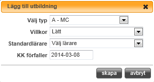 Övriga utbildningar är om kunden går någon utbildning som inte finns under Lägg till utbildning.