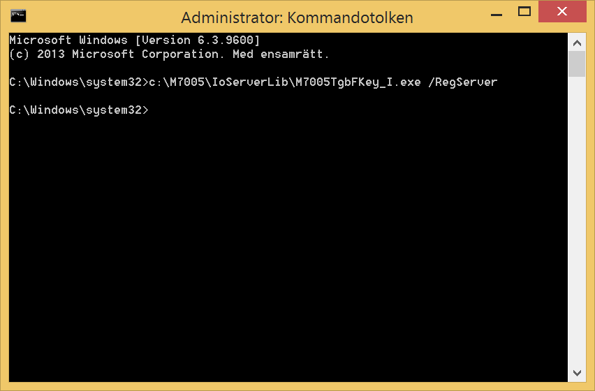 7.3.2 Katalogisera server under Windows 8/10 Starta Kommandotolken genom att först söka på CMD och sedan köra kommandotolken som administratör Figur 9.