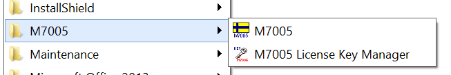 4 Licensnyckeladministration För att M7005 skall vara en legal installation måste licensnyckeln (M7005.LicenseKeyFile.txt) finnas i biblioteket c:\m7005\sysparamlib och innehålla korrekt information.