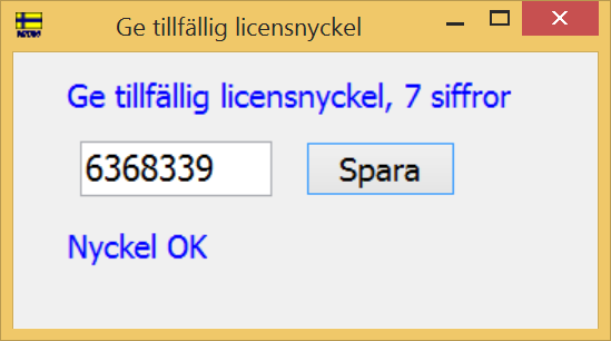 4.2 Flytt av licensnyckel vid avinstallation av M7005 När man vill flytta M7005 från en dator till en annan, får man först flytta nyckeln till ett usbminne (Obs måste ha NTFS filsystem) för att sedan