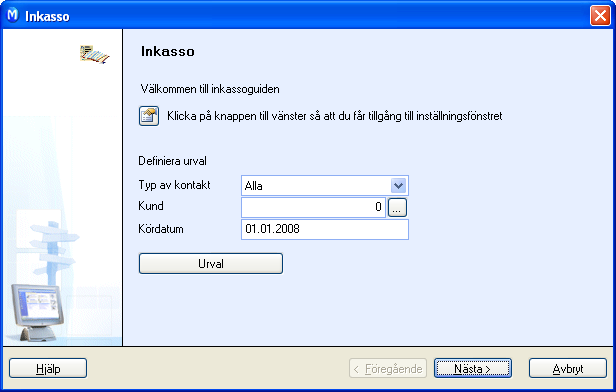 BETALNINGSUPPFÖLJNING Så skapas en inkassofil: 1. Gör önskat urval för att begränsa antalet fordringar som föreslås till inkasso.