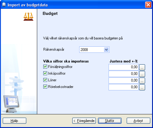 BUDGET Hur registreras budgetdata på andra konton än de som systemet föreslår?