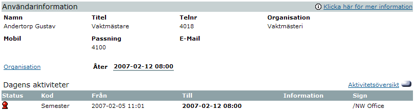 Sökning i Katalog Katalog är den del av Netwise Office Web som du först hamnar på när sidan laddas. Här kan du söka i de olika sökfälten Namn/Tel, Sökord och Organisation.