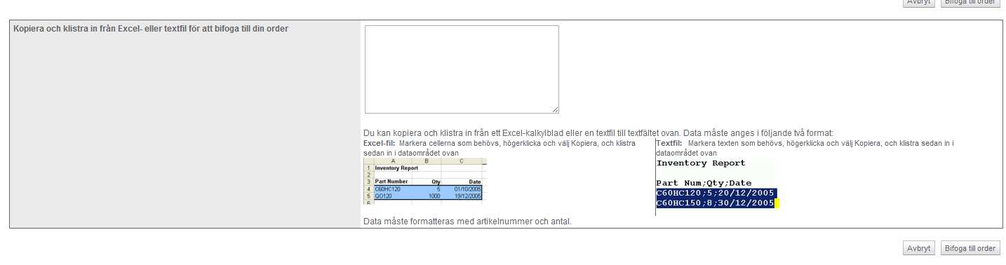 Struktur i excelarket:
