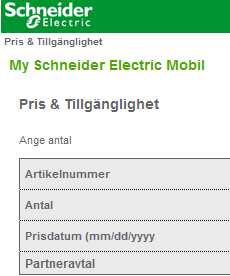 10. My Schneider via mobilen: Customer Care Via Appstore eller Google Play laddar man ner appen som heter Customer Care. Kan användas för att kontrollera pris, tillgänglighet och orderstatus.